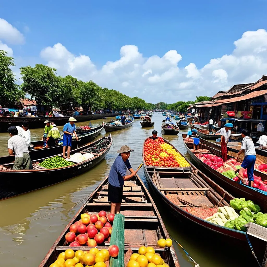 Chợ nổi Cái Bè - nét đặc trưng của vùng sông nước